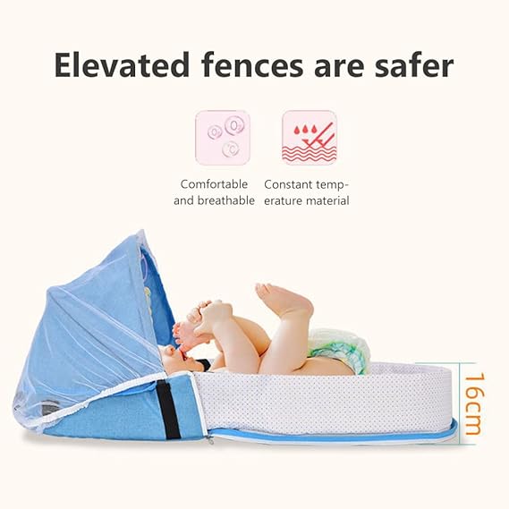 Lit Pliant Multifonctionnel pour Bébés avec Moustiquaire