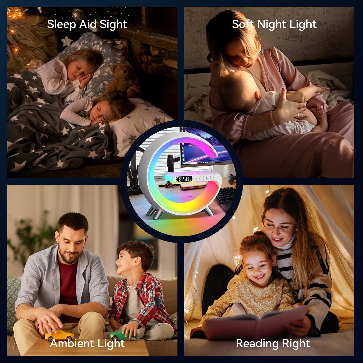 Haut-parleur et chargeur sans fil LED