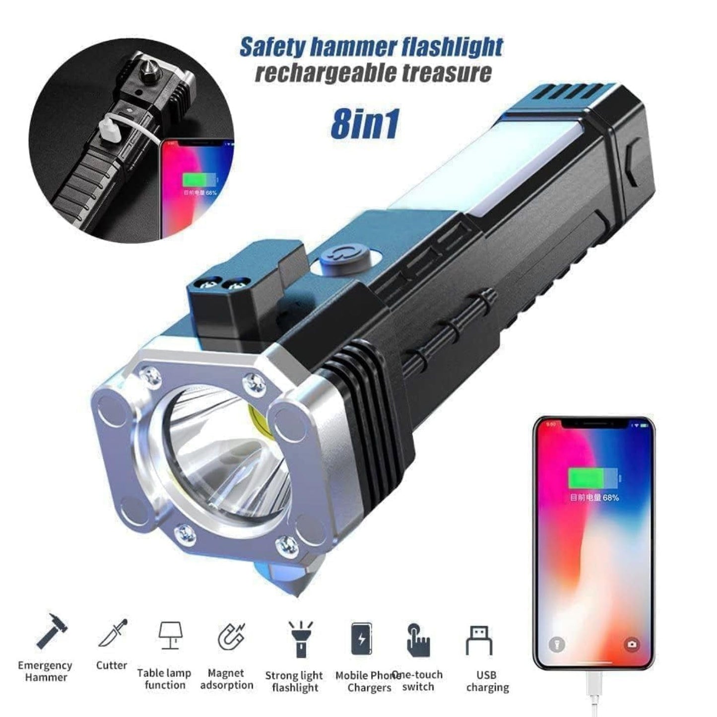 Lampe torche Multifonction avec Chargeur