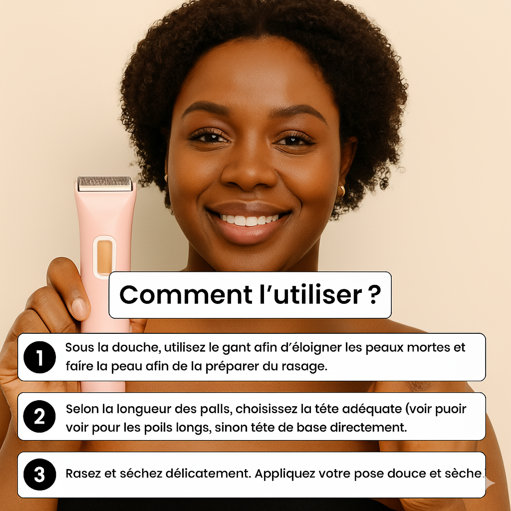 Rasoir Électrique Femme 2-en-1 – Waterproof & Rechargeable | Doux & Sans Douleur