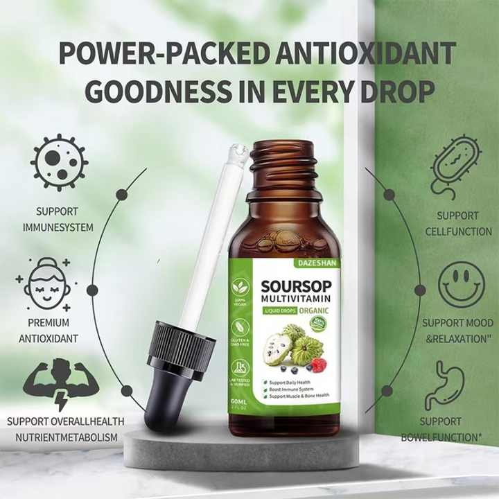 Gouttes Liquides de Corossol avec Multivitamines