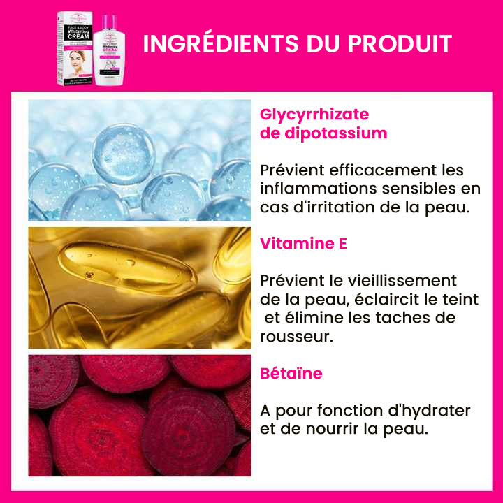 Crème blanchissante pour le visage et le corps