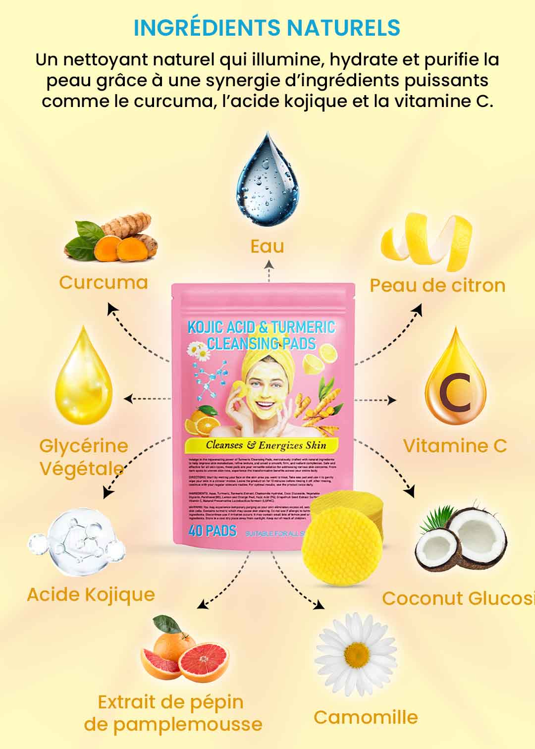 Nettoyants au Curcuma et à l'Acide Kojique