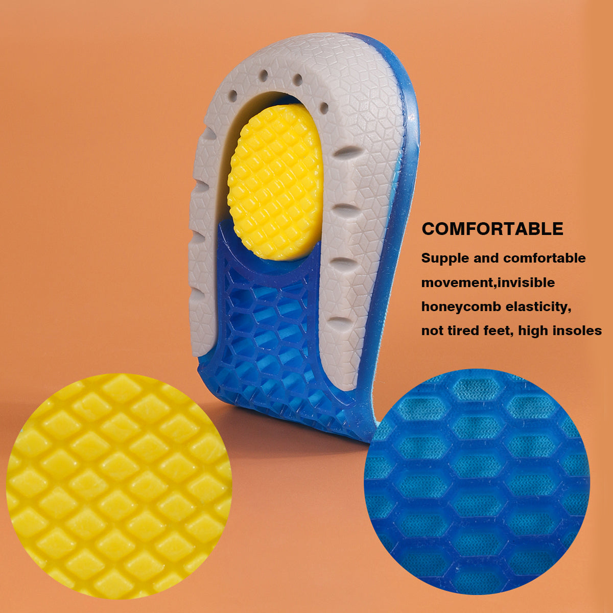 Semelles rehaussâtes invisibles en silicone TPE