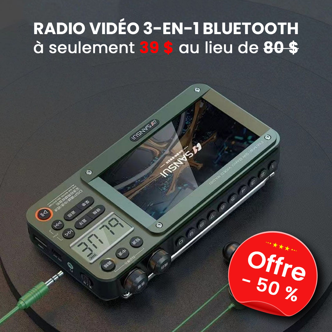 Radio Vidéo 3-en-1 Bluetooth