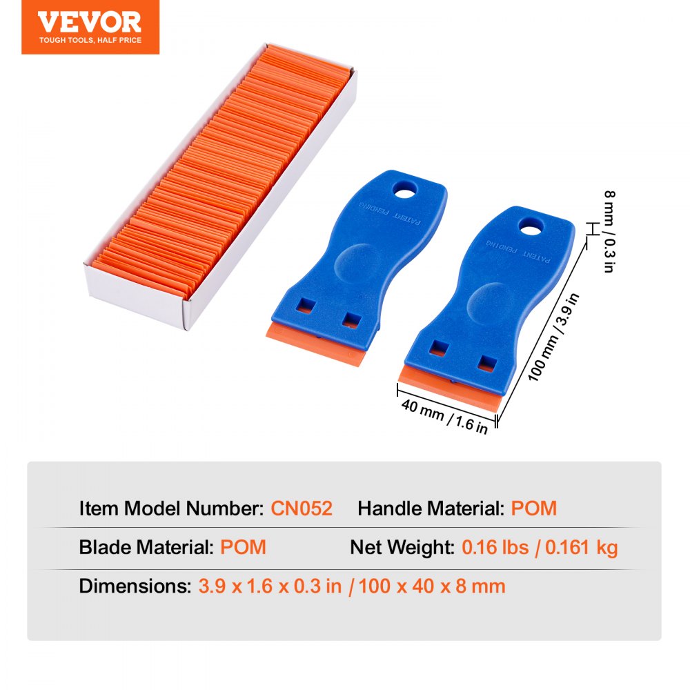Grattoir à lame de rasoir en plastique VEVOR