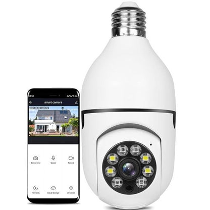 Caméra Ampoule IP WiFi de Sécurité Surveillance 3 MégaPixels Panoramique 360°