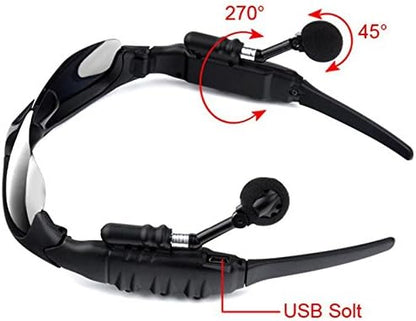 Lunettes de Soleil Bluetooth 4.1 avec Casque Stéréo et Microphone