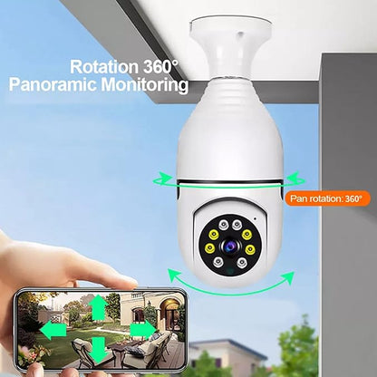 Caméra Ampoule IP WiFi de Sécurité Surveillance 3 MégaPixels Panoramique 360°