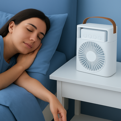 Mini Ventilateur Climatiseur Portable – Silencieux, 3 Vitesses, USB & Design Compact