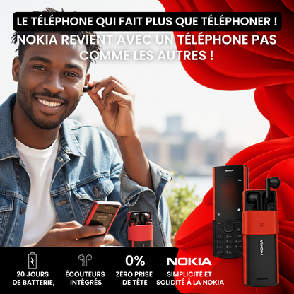 Nokia 5710 XA – Téléphone Futuriste avec Écouteurs Bluetooth Intégrés