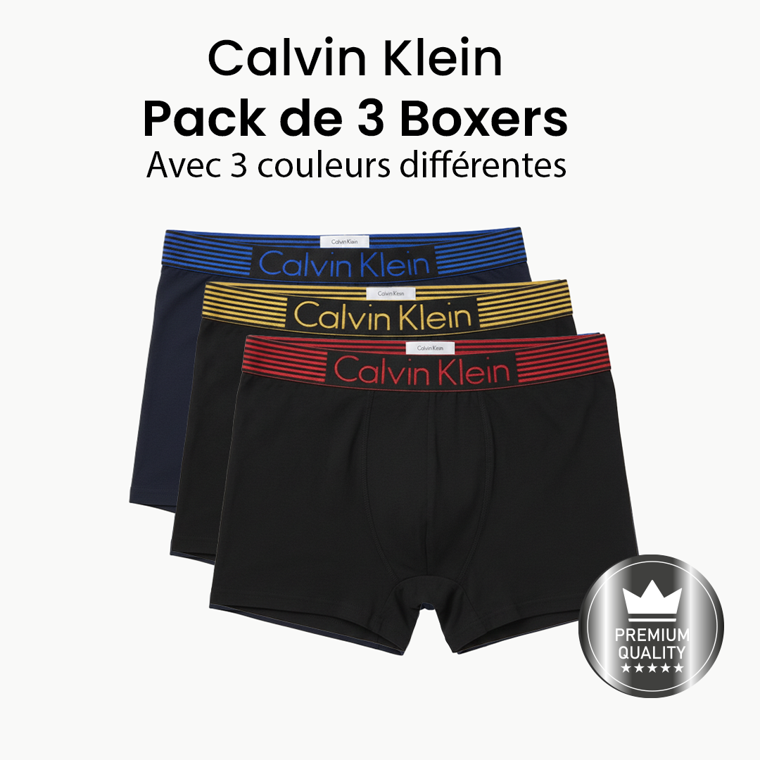 Calvin Klein Boxers Homme – 3 Boxers (3 Couleurs)