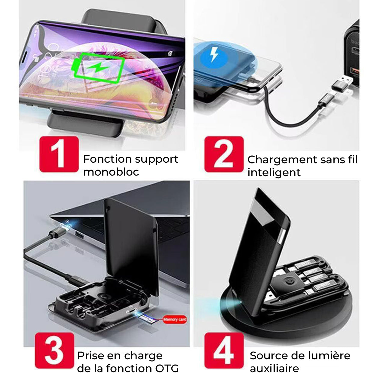 Boîte de rangement USB multifonctions