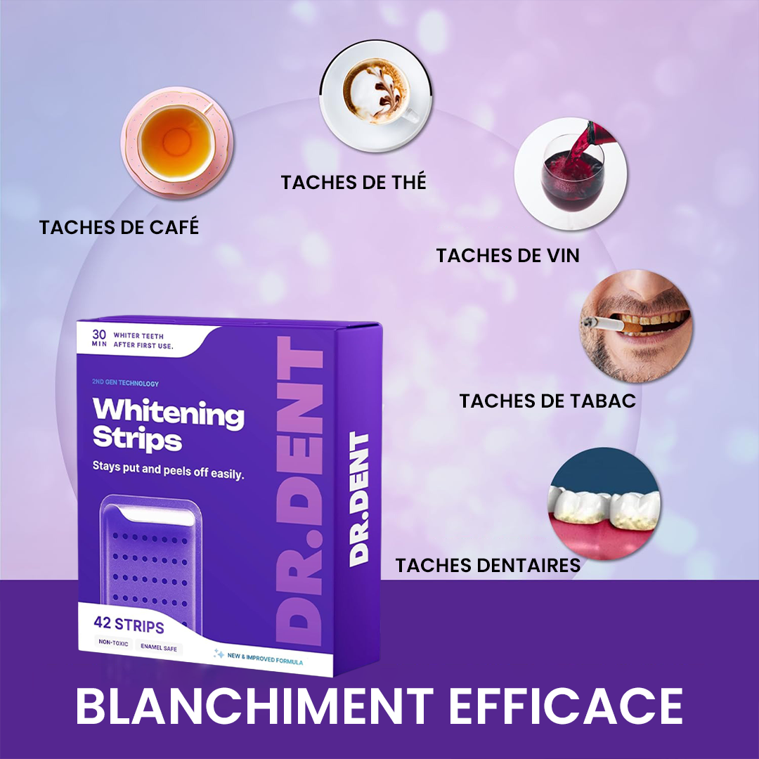 Bandes Blanchissantes Violettes – Souriez Plus Blanc, Sans Sensibilité