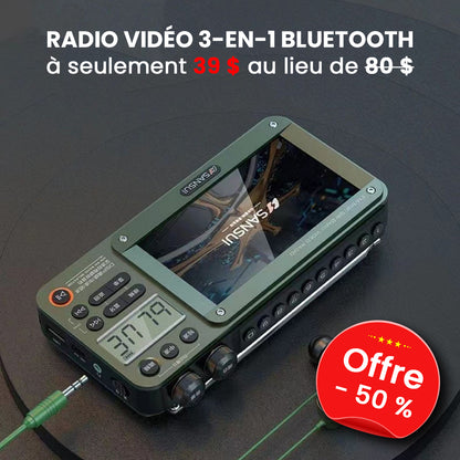 Radio Vidéo 3-en-1 Bluetooth